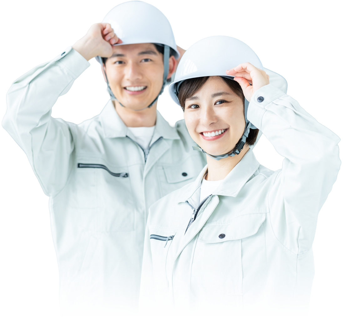 笑顔の電気工事の作業員